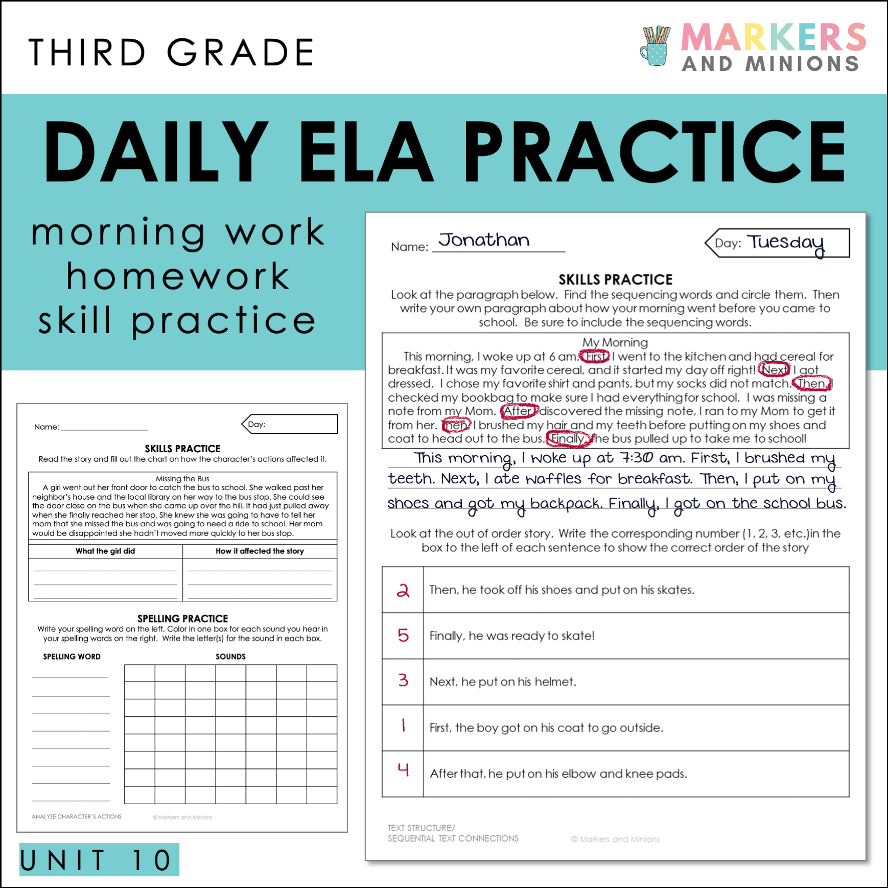 Comprehension Passages + Questions (Benchmark Advance, Third Grade, Unit 10)