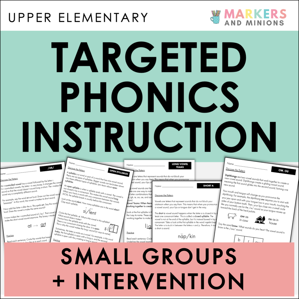 Targeted Phonics Instructional Booklets for Upper Elementary Cover