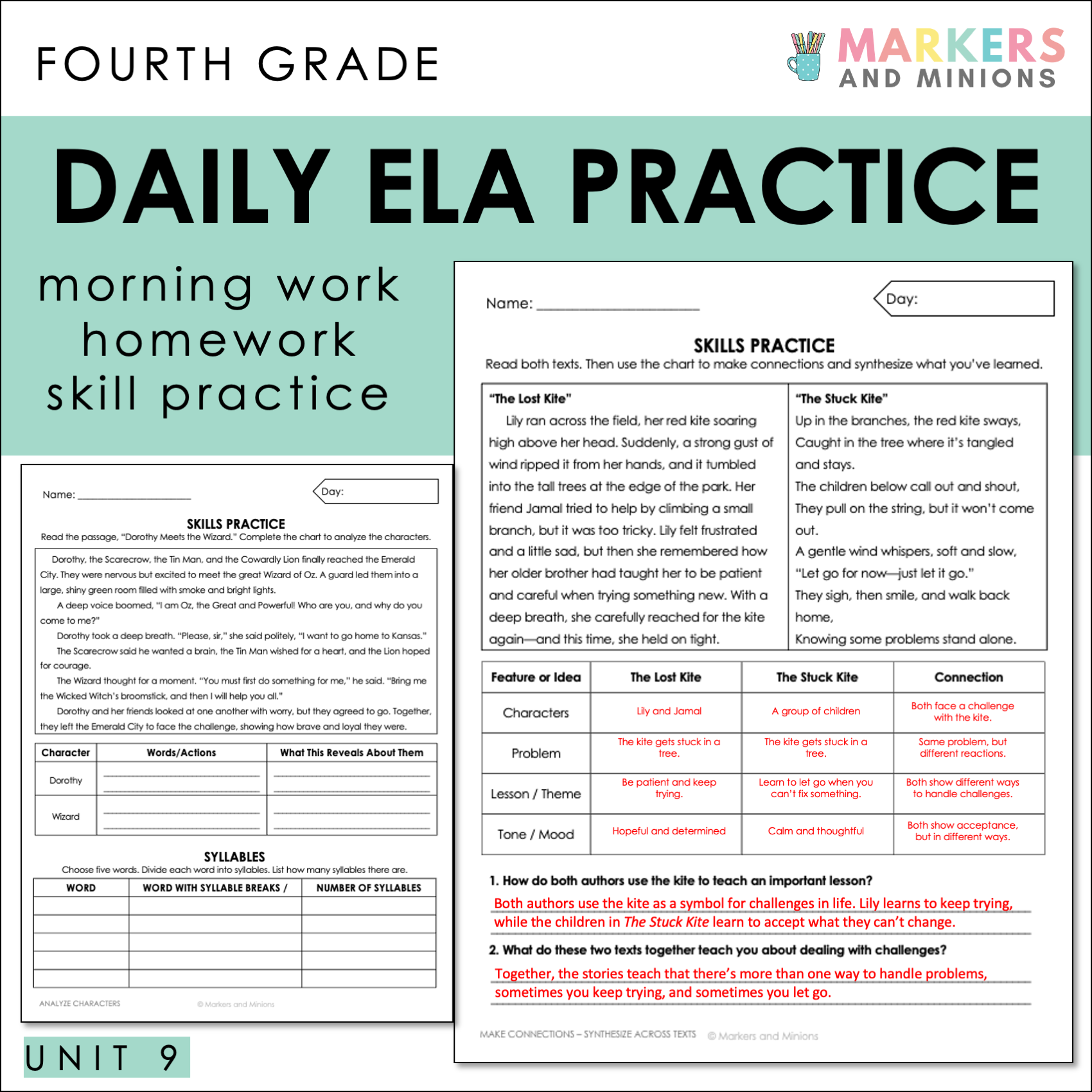 Comprehension Passages + Questions (Benchmark Advance, Fourth Grade, Unit 9)